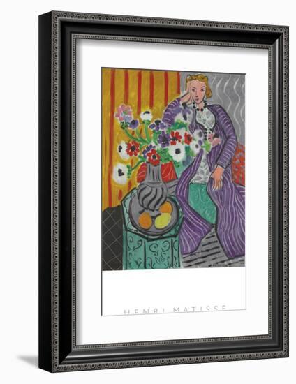 La Robe Violette et Anemones-Henri Matisse-Framed Art Print