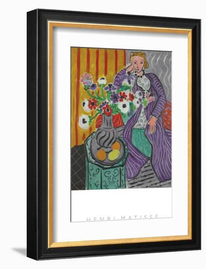 La Robe Violette et Anemones-Henri Matisse-Framed Art Print