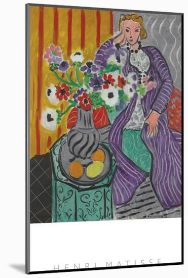 La Robe Violette et Anemones-Henri Matisse-Mounted Art Print