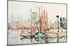 La Rochelle: Boats and Houses (W/C on Paper)-Paul Signac-Mounted Giclee Print