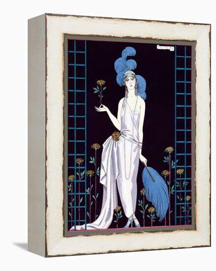 La Roseraie', Fashion Design for an Evening Dress by the House of Worth-Georges Barbier-Framed Premier Image Canvas