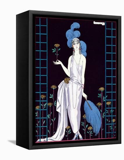 La Roseraie', Fashion Design for an Evening Dress by the House of Worth-Georges Barbier-Framed Premier Image Canvas