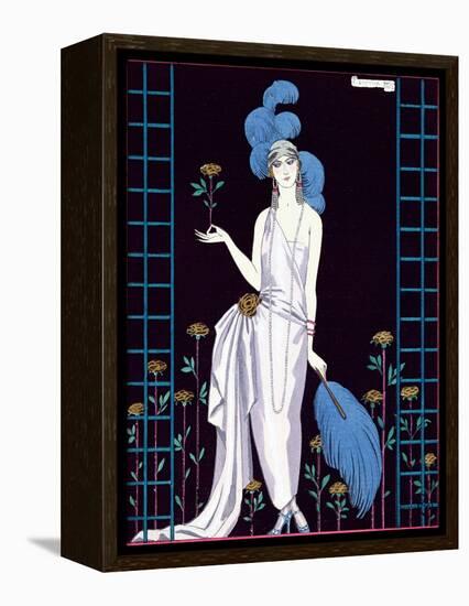 La Roseraie', Fashion Design for an Evening Dress by the House of Worth-Georges Barbier-Framed Premier Image Canvas