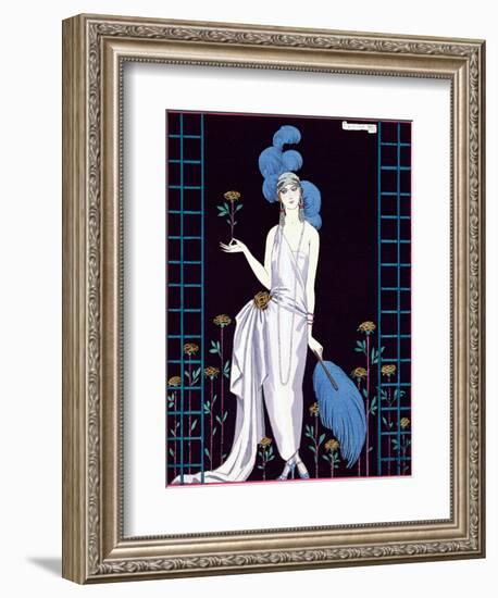 La Roseraie', Fashion Design for an Evening Dress by the House of Worth-Georges Barbier-Framed Giclee Print