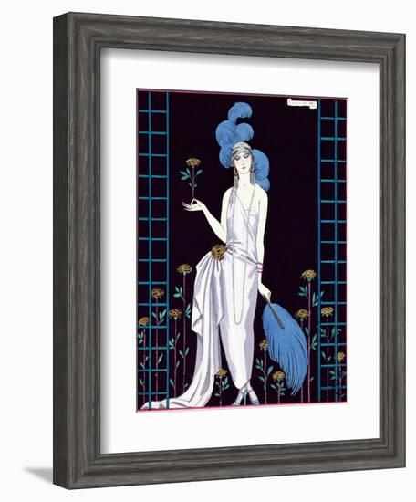 La Roseraie', Fashion Design for an Evening Dress by the House of Worth-Georges Barbier-Framed Giclee Print