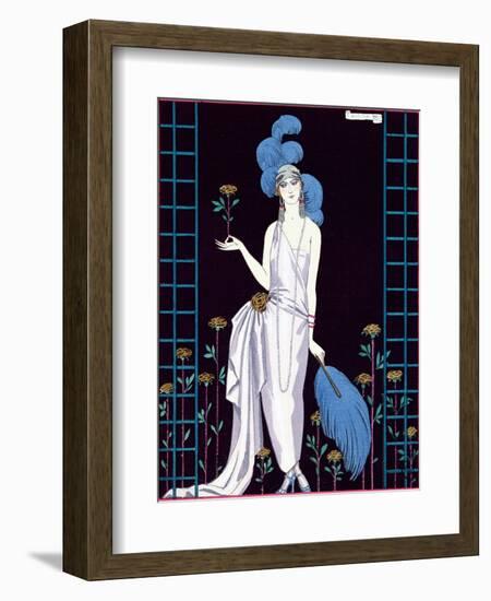 La Roseraie', Fashion Design for an Evening Dress by the House of Worth-Georges Barbier-Framed Giclee Print