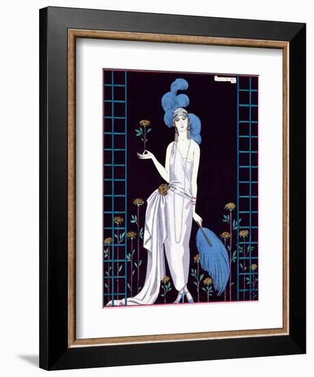 La Roseraie', Fashion Design for an Evening Dress by the House of Worth-Georges Barbier-Framed Giclee Print