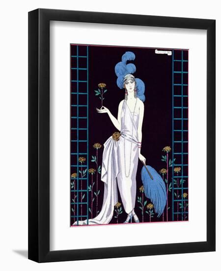 La Roseraie', Fashion Design for an Evening Dress by the House of Worth-Georges Barbier-Framed Giclee Print