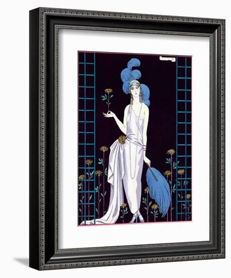 La Roseraie', Fashion Design for an Evening Dress by the House of Worth-Georges Barbier-Framed Giclee Print