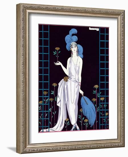 La Roseraie', Fashion Design for an Evening Dress by the House of Worth-Georges Barbier-Framed Giclee Print