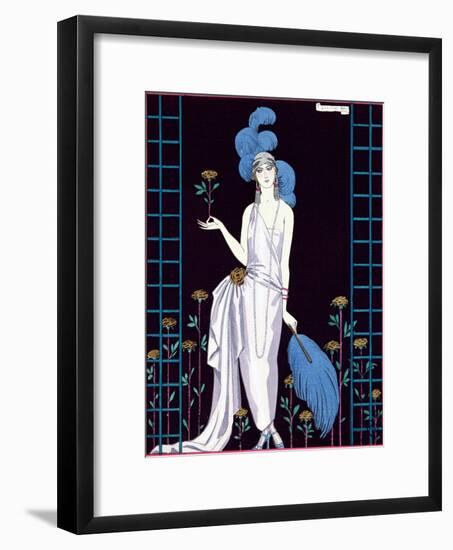 La Roseraie', Fashion Design for an Evening Dress by the House of Worth-Georges Barbier-Framed Giclee Print