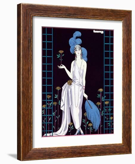 La Roseraie', Fashion Design for an Evening Dress by the House of Worth-Georges Barbier-Framed Giclee Print