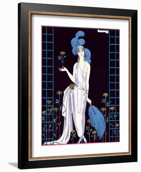 La Roseraie', Fashion Design for an Evening Dress by the House of Worth-Georges Barbier-Framed Giclee Print