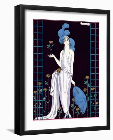 La Roseraie', Fashion Design for an Evening Dress by the House of Worth-Georges Barbier-Framed Giclee Print