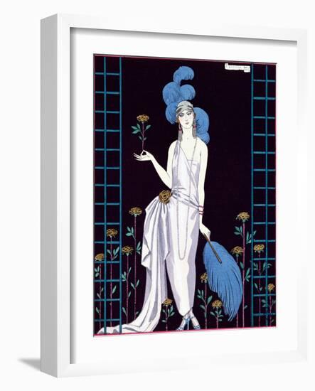 La Roseraie', Fashion Design for an Evening Dress by the House of Worth-Georges Barbier-Framed Giclee Print