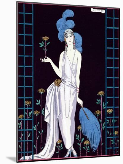 La Roseraie', Fashion Design for an Evening Dress by the House of Worth-Georges Barbier-Mounted Giclee Print