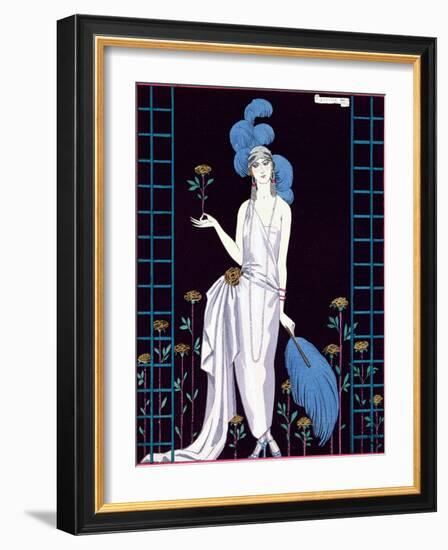 La Roseraie', Fashion Design for an Evening Dress by the House of Worth-Georges Barbier-Framed Giclee Print