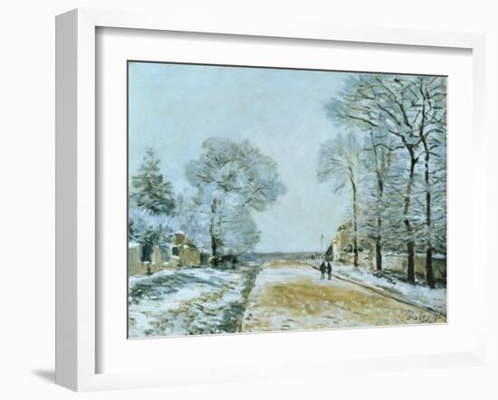 La Route, Effet de Neige, 1876-Alfred Sisley-Framed Giclee Print