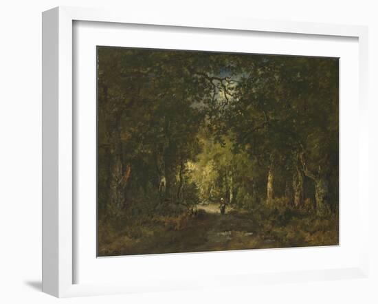 La Route sous-bois-Narcisse Diaz de la Pena-Framed Giclee Print