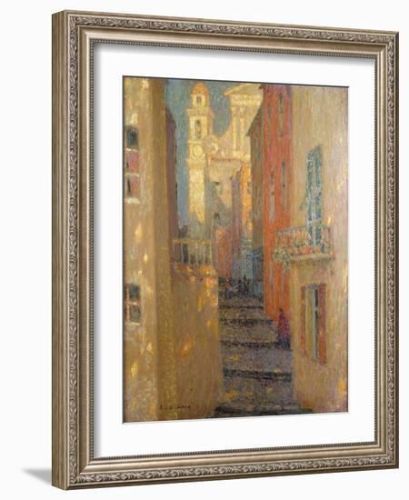 La Rue de L'Eglise-Henri Eugene Augustin Le Sidaner-Framed Giclee Print