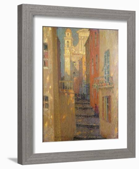 La Rue de L'Eglise-Henri Eugene Augustin Le Sidaner-Framed Giclee Print