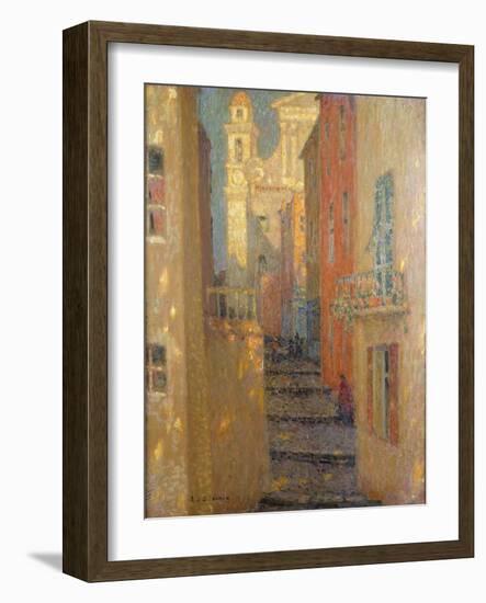 La Rue de L'Eglise-Henri Eugene Augustin Le Sidaner-Framed Giclee Print