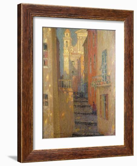 La Rue de L'Eglise-Henri Eugene Augustin Le Sidaner-Framed Giclee Print