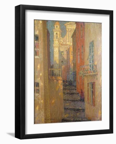 La Rue De L'Eglise-Henri Eugene Augustin Le Sidaner-Framed Giclee Print