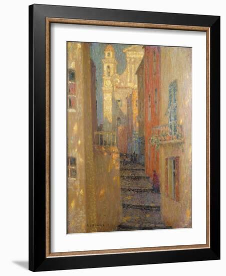 La Rue De L'Eglise-Henri Eugene Augustin Le Sidaner-Framed Giclee Print