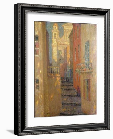 La Rue De L'Eglise-Henri Eugene Augustin Le Sidaner-Framed Giclee Print