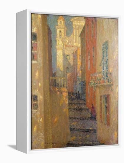 La Rue De L'Eglise-Henri Eugene Augustin Le Sidaner-Framed Premier Image Canvas