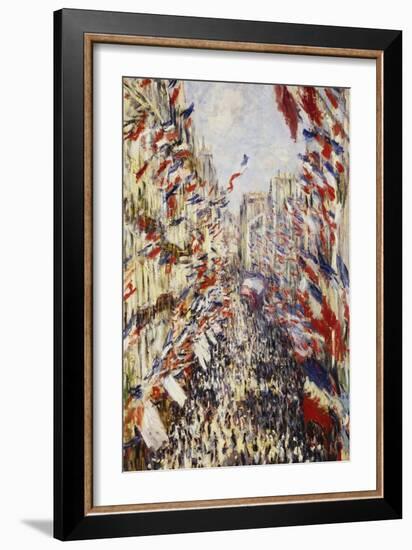 La Rue Montorgeuil Paris, c.1878-Claude Monet-Framed Giclee Print