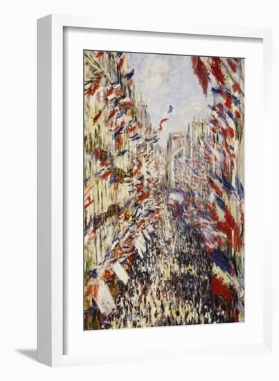 La Rue Montorgeuil Paris, c.1878-Claude Monet-Framed Giclee Print