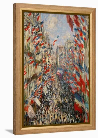 La Rue Montorgeuil, Paris, During the Celebrations of June 30, 1878-Claude Monet-Framed Premier Image Canvas