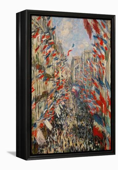 La Rue Montorgeuil, Paris, During the Celebrations of June 30, 1878-Claude Monet-Framed Premier Image Canvas