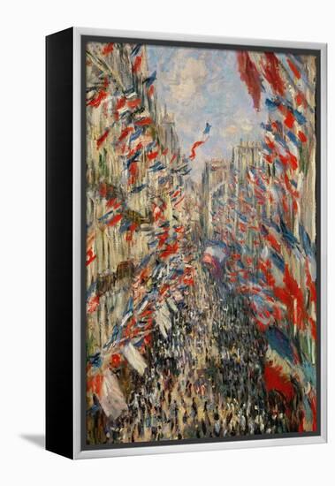 La Rue Montorgeuil, Paris, During the Celebrations of June 30, 1878-Claude Monet-Framed Premier Image Canvas