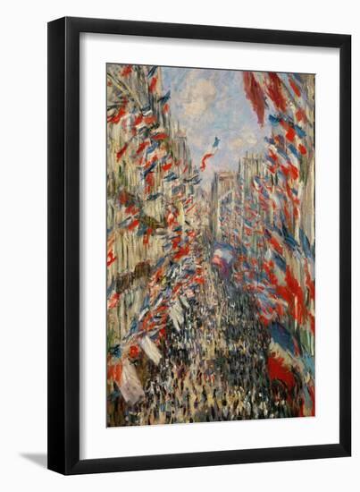 La Rue Montorgeuil, Paris, During the Celebrations of June 30, 1878-Claude Monet-Framed Giclee Print