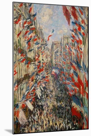 La Rue Montorgeuil, Paris, During the Celebrations of June 30, 1878-Claude Monet-Mounted Giclee Print