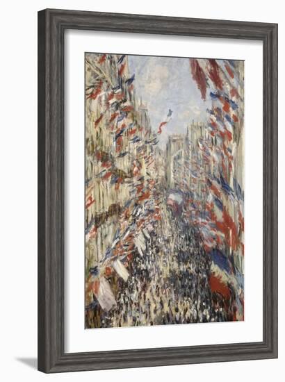 La Rue Montorgueil à Paris fête du 30 juin 1878-Claude Monet-Framed Giclee Print