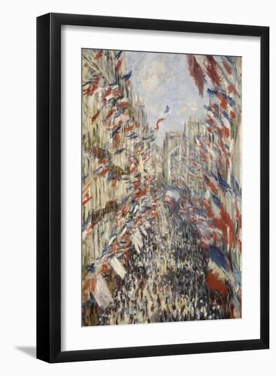 La Rue Montorgueil à Paris fête du 30 juin 1878-Claude Monet-Framed Giclee Print