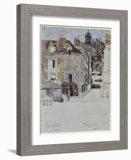 La Rue Notre Dame, Dieppe, with Quai Duquesne in the Foreground, c.1899-Walter Richard Sickert-Framed Giclee Print