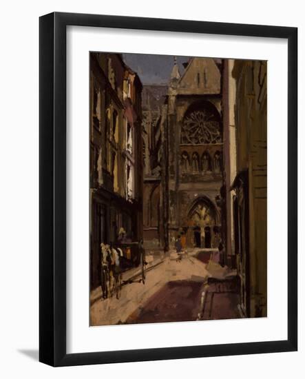 La Rue Pecquet, Dieppe, 1900 (Oil on Canvas)-Walter Richard Sickert-Framed Giclee Print