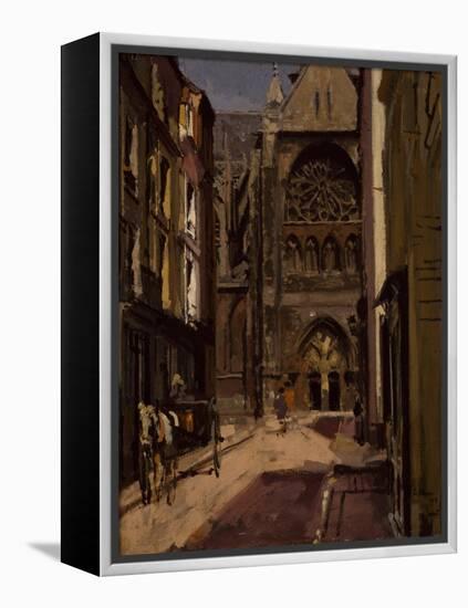 La Rue Pecquet, Dieppe, 1900 (Oil on Canvas)-Walter Richard Sickert-Framed Premier Image Canvas