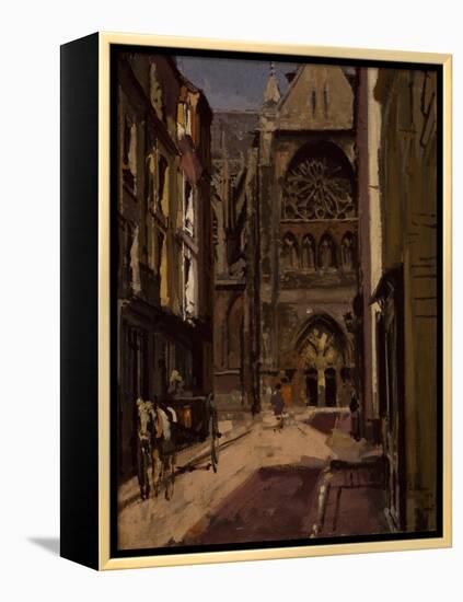 La Rue Pecquet, Dieppe, 1900 (Oil on Canvas)-Walter Richard Sickert-Framed Premier Image Canvas