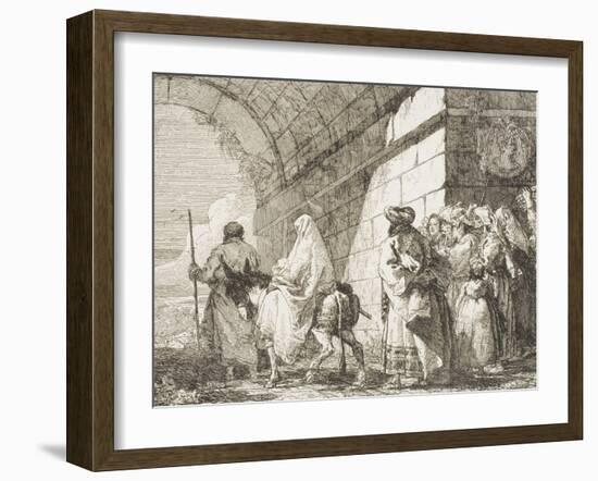 La Sacra Famiglia Esce Dalla Porta Di Una Citt-Giandomenico Tiepolo-Framed Giclee Print