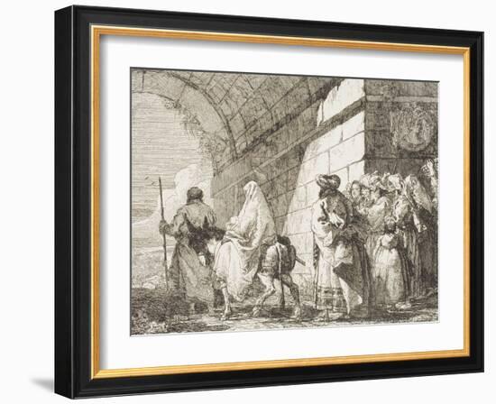 La Sacra Famiglia Esce Dalla Porta Di Una Citt-Giandomenico Tiepolo-Framed Giclee Print