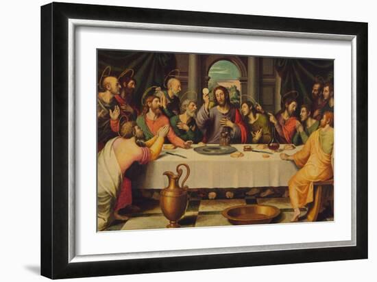 'La Sagrada Cena', (he Last Supper), 1562, (c1934)-Juan De juanes-Framed Giclee Print