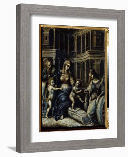 La Sainte Famille Avec Sainte Catherine  Peinture De Giulio Pippi De' Jannuzzi Dit Giulio Romano (-Giulio Romano-Framed Giclee Print