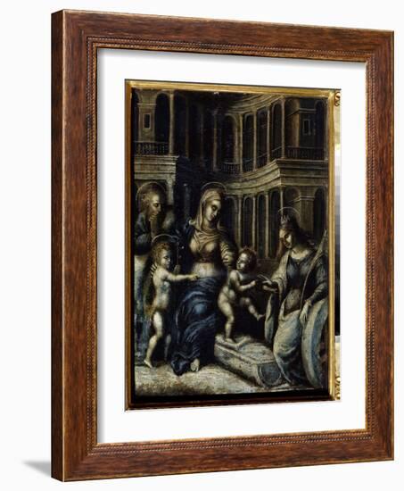 La Sainte Famille Avec Sainte Catherine  Peinture De Giulio Pippi De' Jannuzzi Dit Giulio Romano (-Giulio Romano-Framed Giclee Print