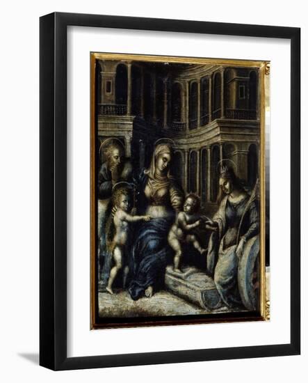 La Sainte Famille Avec Sainte Catherine  Peinture De Giulio Pippi De' Jannuzzi Dit Giulio Romano (-Giulio Romano-Framed Giclee Print